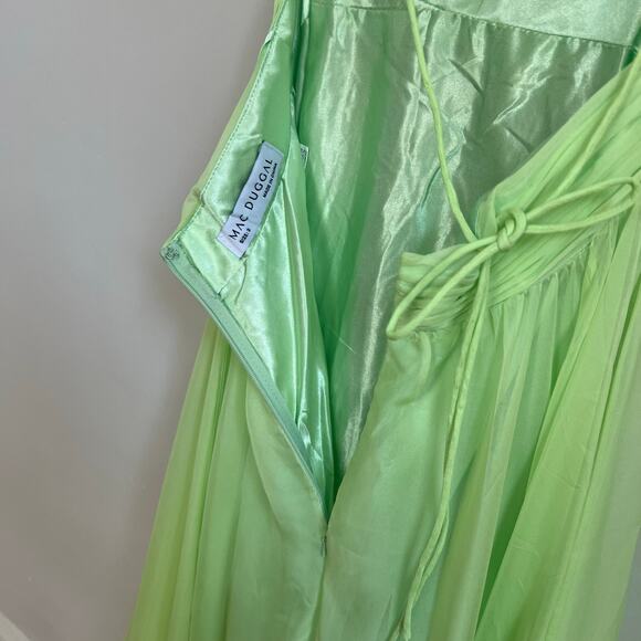 NEW Mac Duggal Mint Green Ruffle Tiered Cut-Out Chiffon Gown Dress 2 Style 67911 - Picture 10 of 16